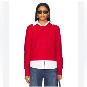 Anthropologie size Medium $198 Red Cable Knit Sweater